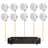 Акустическая система для помещения 10 потолочных динамика JBL Control 24CT Micro белый | 6 зонн