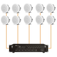 Акустика для магазина 10 потолочных динамика JBL Control 24CT Micro белый | 6 зонн