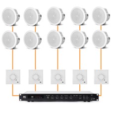 Акустика для магазина 10 потолочных динамика JBL Control 24CT Micro белый | регулятор