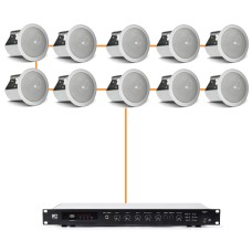 Акустика для магазина 10 потолочных динамика JBL Control 26 белый