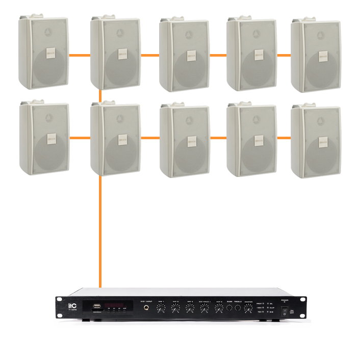 Акустика для офиса 10 настенных колонок BOSCH LB2-UC30 | белый