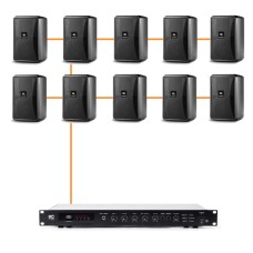 Акустика для магазина 10 настенных колонок JBL Control 25-1 | черный