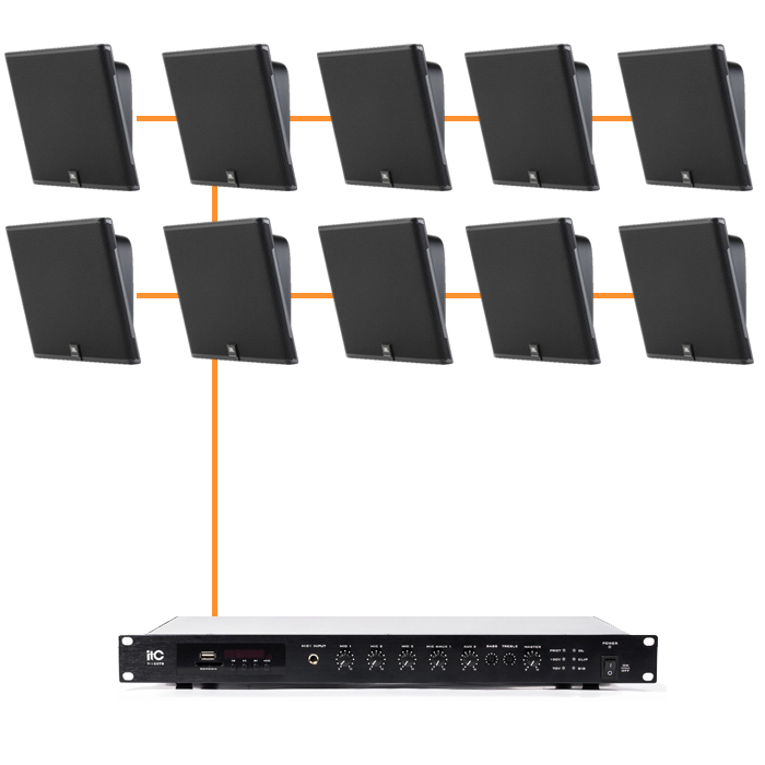 Акустика для магазина 10 настенных колонок JBL SLP14 | черный