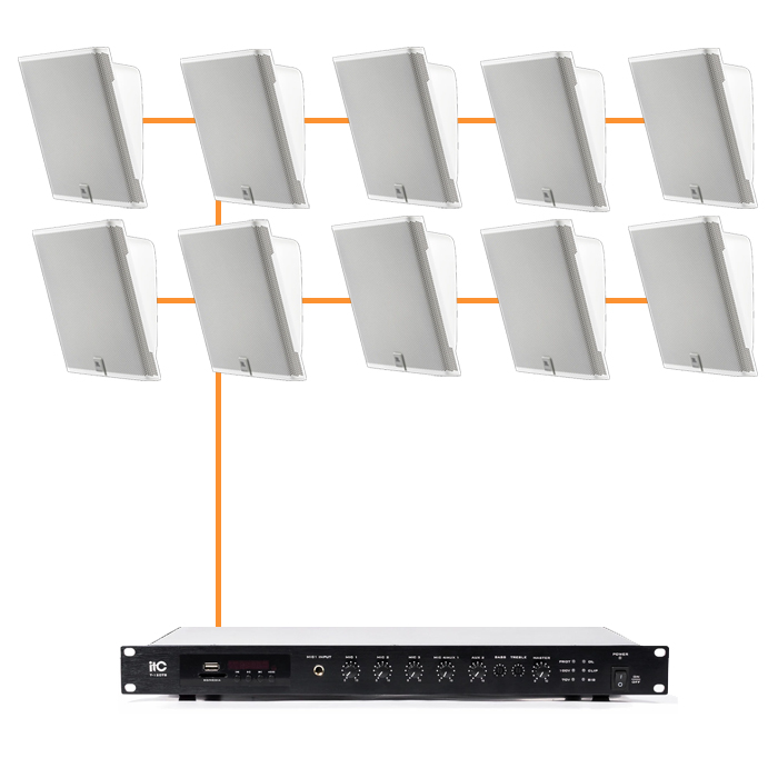 Акустика для магазина 10 настенных колонок JBL SLP12 | белый