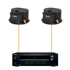 Акустика для ресторана 2 потолочных динамика Audac CALI-Onkyo белый