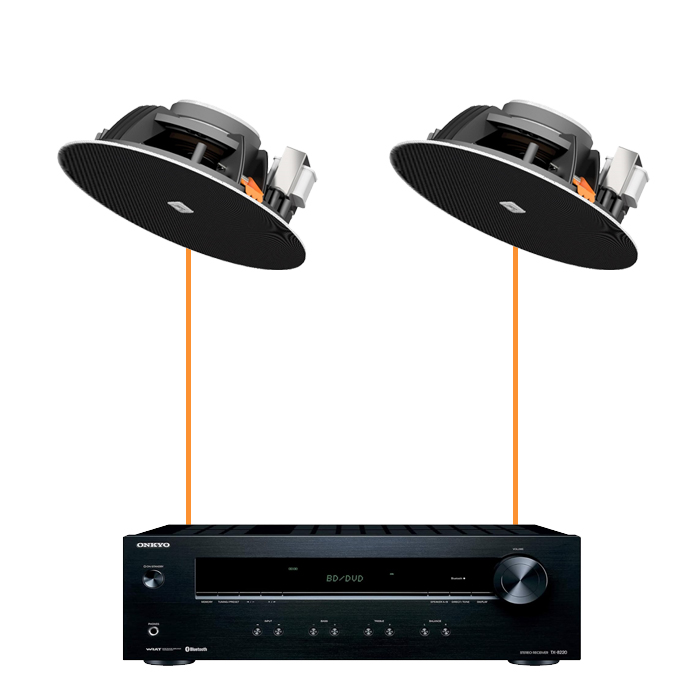 Акустика для офиса 2 потолочных динамика Audac CIRA-Onkyo черный