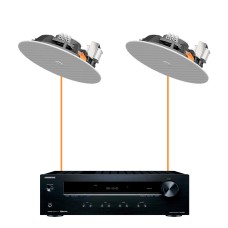 Акустика для ресторана 2 потолочных динамика Audac CIRA-Onkyo белый
