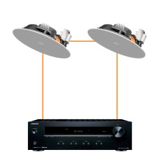 Акустика для ресторана 2 потолочных динамика JBL Stage 280C-Onkyo белый