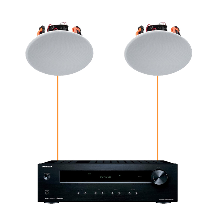 Акустика для магазина 2 потолочных динамика Triangle SECRET-Onkyo белый
