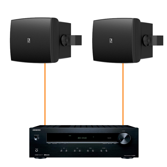 Акустика для магазина 2 настенные колонки Audac WX802MK2-Onkyo | черный