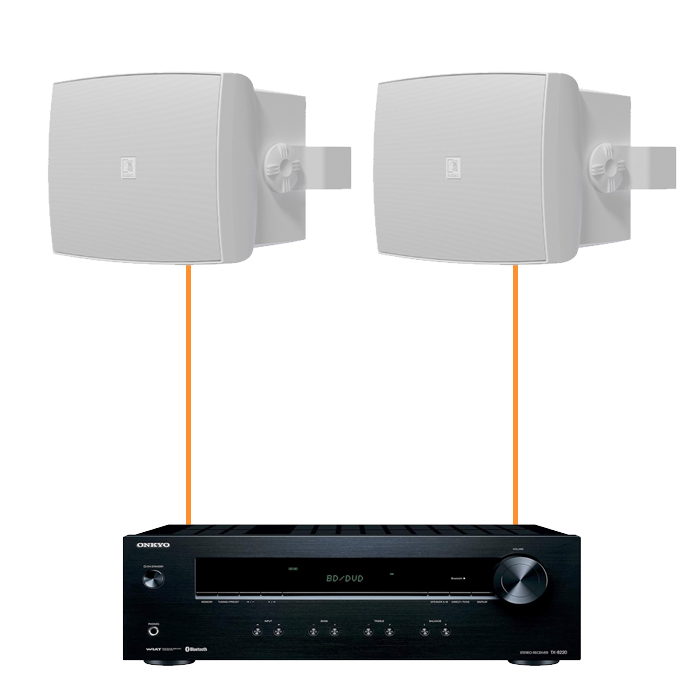 Акустика для магазина 2 настенные колонки Audac WX802MK2-Onkyo | белый