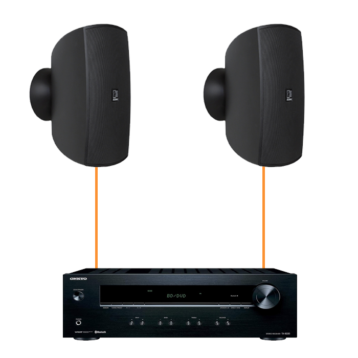 Акустика для ресторана 2 настенные колонки Audac ATEO6-Onkyo | черный