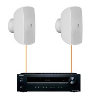 Акустика для ресторана 2 настенные колонки Audac ATEO6-Onkyo | белый