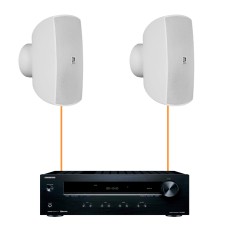 Акустика для ресторана 2 настенные колонки Audac ATEO6-Onkyo | белый