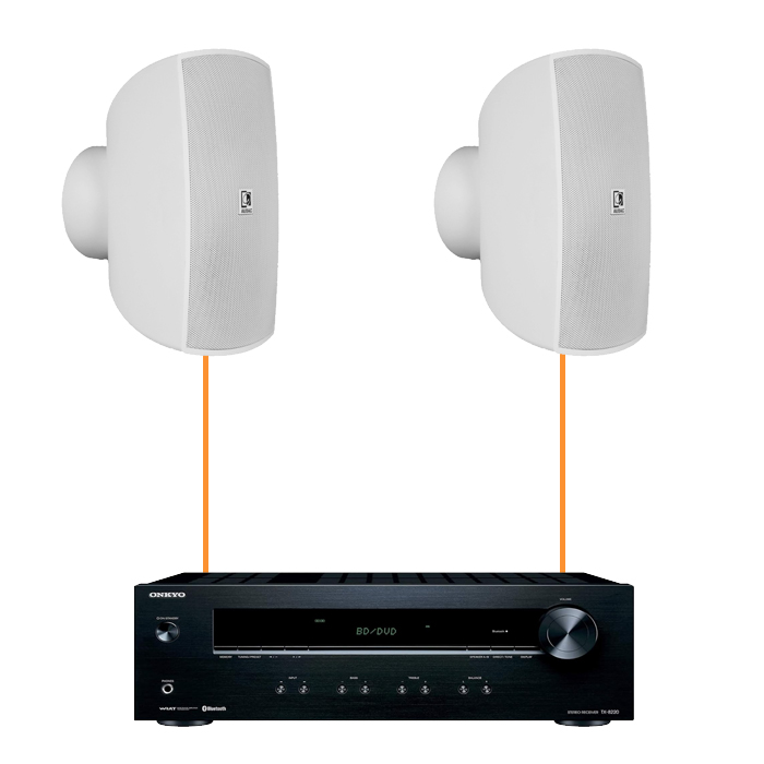 Акустика для ресторана 2 настенные колонки Audac ATEO6-Onkyo | белый
