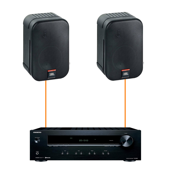 Акустика для ресторана 2 настенные колонки JBL Control 1 Pro-Onkyo | черный