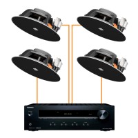 Акустика для магазина 4 потолочных динамика Audac CIRA-Onkyo черный