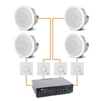 Акустика для ресторану 4 стельових динаміка JBL Control 24CT Micro білий | регулятор