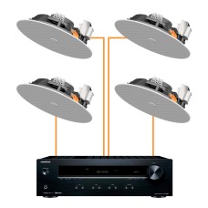 Акустика для ресторана 4 потолочных динамика JBL Stage 280C-Onkyo белый