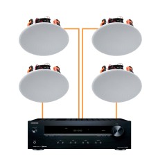 Акустика для ресторана 4 потолочных динамика Triangle SECRET-Onkyo белый