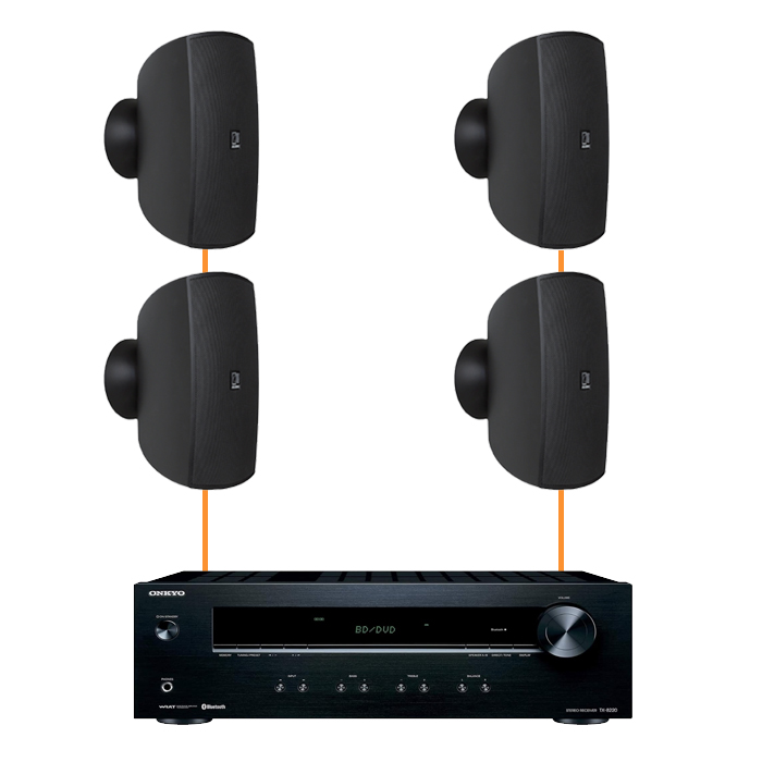 Акустика для ресторана 4 настенные колонки Audac ATEO6-Onkyo | черный