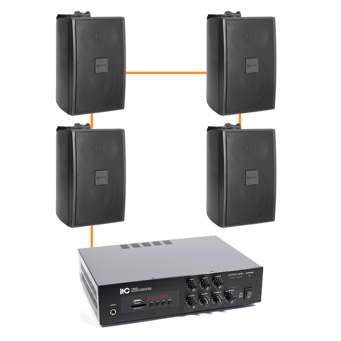 Акустика для магазина 4 настенные колонки BOSCH LB2-UC15 | черный