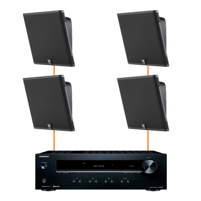 Акустика для ресторана 4 настенные колонки JBL SLP14-Onkyo | черный