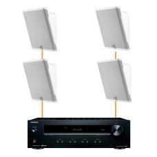 Акустика для ресторана 4 настенные колонки JBL SLP12-Onkyo | белый