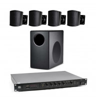 Акустическая система для помещения 4 настенных колонок JBL с сабвуфером | черный