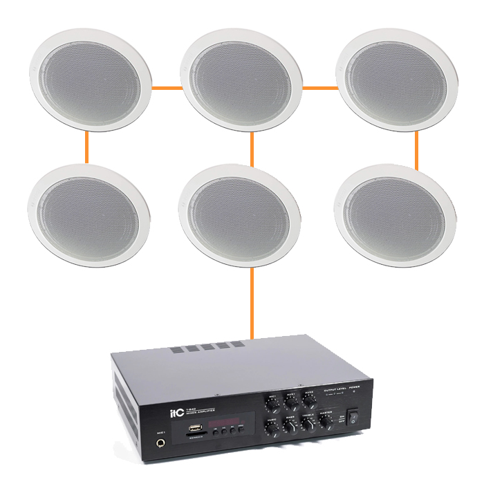 Акустика для офиса 6 потолочных динамика BOSCH LHM0606 белый