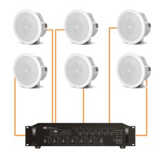 Акустика для магазина 6 потолочных динамика JBL Control 24CT Micro белый | 6 зонн