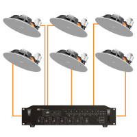 Акустична система для приміщення 6 стельових динаміка Audac CENA706 білий | 6 зонн
