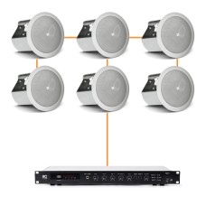 Акустика для магазина 6 потолочных динамика JBL Control 14C/T белый