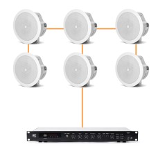 Акустика для магазина 6 потолочных динамика JBL Control 24CT Micro белый