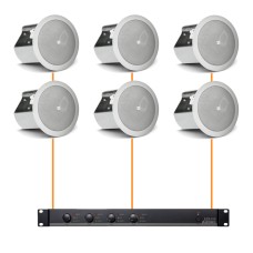 Акустика для магазина 6 потолочных динамика JBL Control 26 белый