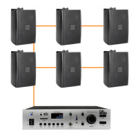 Акустична система для приміщення 6 настінних колонок BOSCH LB2-UC15 | чорний