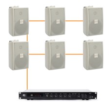 Акустика для магазина 6 настенных колонок BOSCH LB2-UC15 | белый
