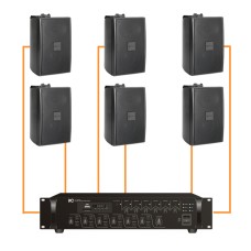 Акустика для магазина 6 настенных колонки BOSCH LB2-UC15 черный | 6 зонн