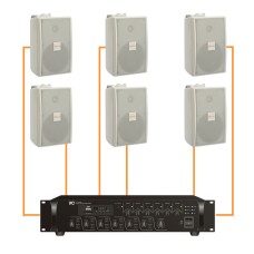 Акустика для магазина 6 настенных колонки BOSCH LB2-UC15 белый | 6 зонн