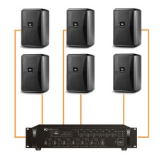 Акустика для магазина 6 настенных колонки JBL Control 23-1 черный | 6 зонн