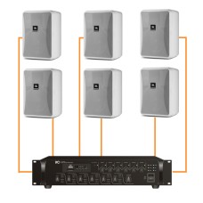 Акустика для магазина 6 настенных колонки JBL Control 23-1 белый | 6 зонн