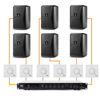 Акустическая система для помещения 6 настенных колонки JBL Control 23-1 черный | регулятор