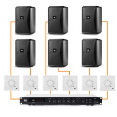 Акустика для магазина 6 настенных колонки JBL Control 23-1 черный | регулятор