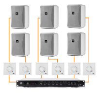 Акустическая система для помещения 6 настенных колонки JBL Control 23-1 белый | регулятор