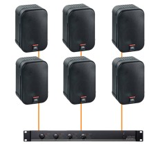 Акустика для магазина 6 настенных колонок JBL Control 1 Pro-Audac | черный