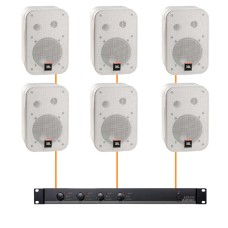 Акустика для магазина 6 настенных колонок JBL Control 1 Pro-Audac | белый