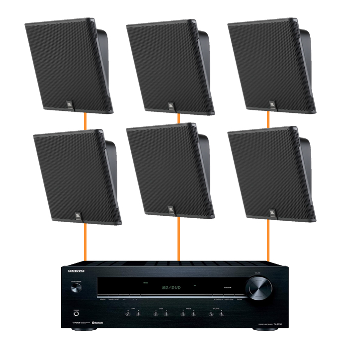 Акустика для магазина 6 настенных колонок JBL SLP12-Onkyo | черный