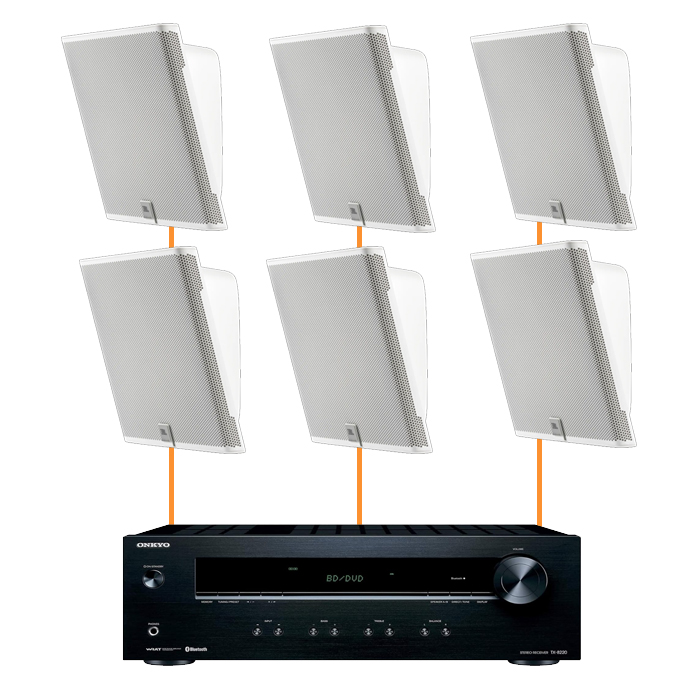 Акустика для магазина 6 настенных колонок JBL SLP12-Onkyo | белый
