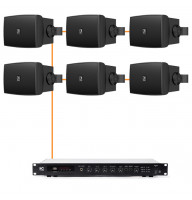 Акустическая система для помещения 6 настенных колонок Audac WX302MK2 | черный