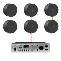 Акустична система для приміщення 6 настінних колонок Audac NELO706V | чорний